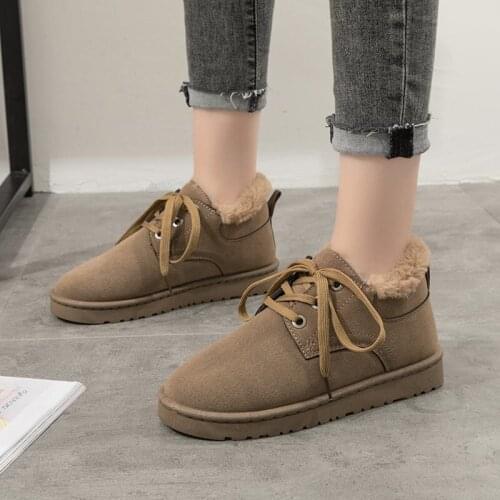 Snow Boots Women 2021 New Thick Velvet Large Size Winter Fashion Warmth Deodorant Short Boots Cotton Shoes Womens Cotton Shoes