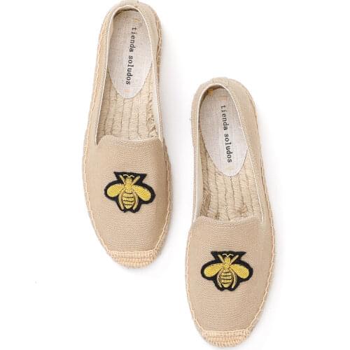 2020 Hemp Rushed Espadrilles Girl Fashion Shoes Woman 2019 Limited Sale Zapatillas Mujer Sapatos Creepers Flats Ladies Crystal