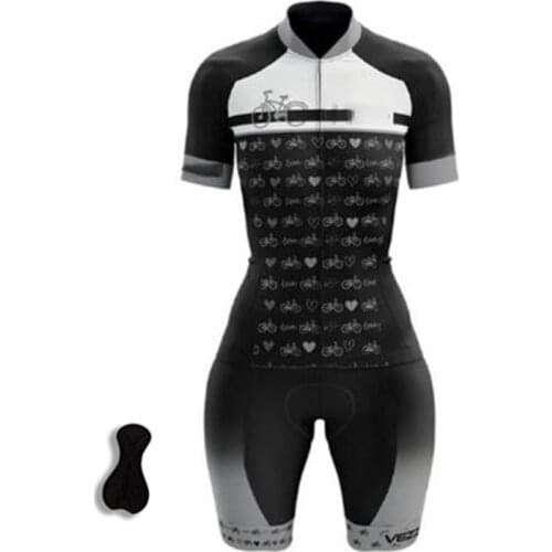 Womens Professional Custom Bicycle Sublimation Printing Short Sleeve Cycling SkinsuitTri suit/Triathlon Wear Triathlon Jumpsuit