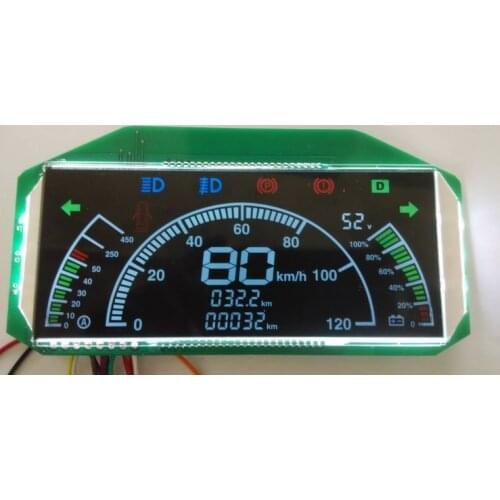 LCD display gauge for electric car scooter motorcycle golf car speedometer with turning signal 36v48v60v72v battery indicator