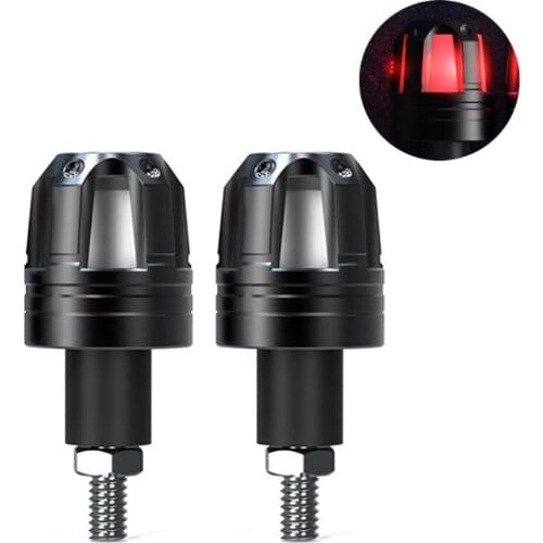 2 Pcs Motorcycle Handlebar Grip Bar End Plugs with LED Lights Expanding Locking Durable Motorbike Riding Repair Parts T3EF