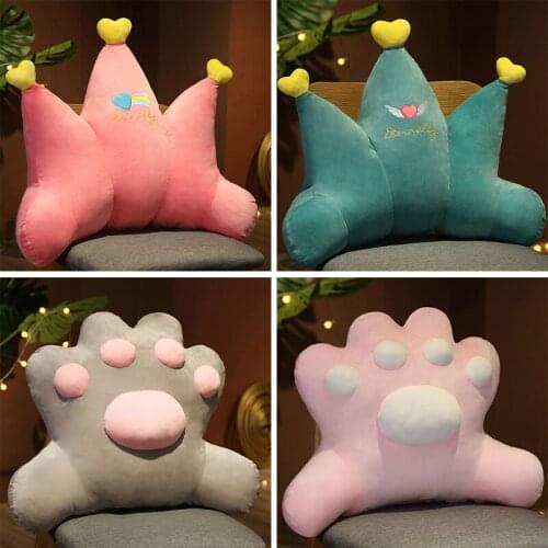 2 Sizes Soft Cat Paw Waist Pillow Toys Animal Plant Seat Cushion Stuffed Plush Sofa Indoor Floor Chair Decor Winter Girls Gift