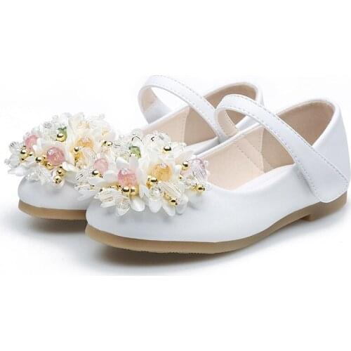 2021 Autumn Child Dress Leather Shoes For School Girls Fashion Flower Princess Wedding Party Shoes 2 3 4 5 6 7 8 9 10 11 12 Year