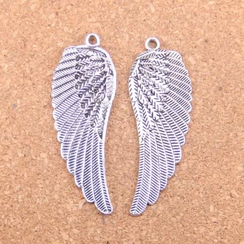 26pcs Charms angel wings 55x19mm Antique Pendants,Vintage Tibetan Silver Jewelry,DIY for bracelet necklace