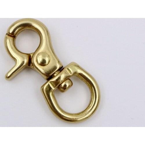 3pcs/lot Pure brass tongs clasp buckle Copper key hang buckle Handmade paper art leather accessories dog buckle