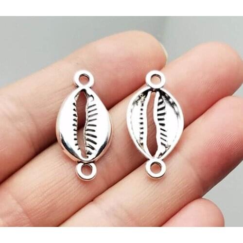 30pcs/lot--28x14mm,Shell cham,Antique silver plated Shell Connector charms,DIY supplies,Jewelry accessories
