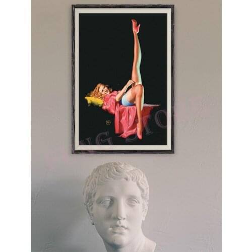 381 Vintage Beautiful Pin-up Girl Classic Picture Custom Silk Poster Home Deco Wall Art Christmas Gift