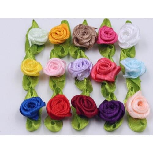 50pcs artificial filament thick rose wedding dress accessories color rose bow hair accessories head hair clip DIY wreath clip