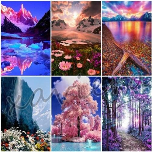 Xaviera Full Drill 5D Diy Diamond Painting Embroidery Landscape Rhinestone Square Mosaic Cross Stitch Accessories Handmade Gift