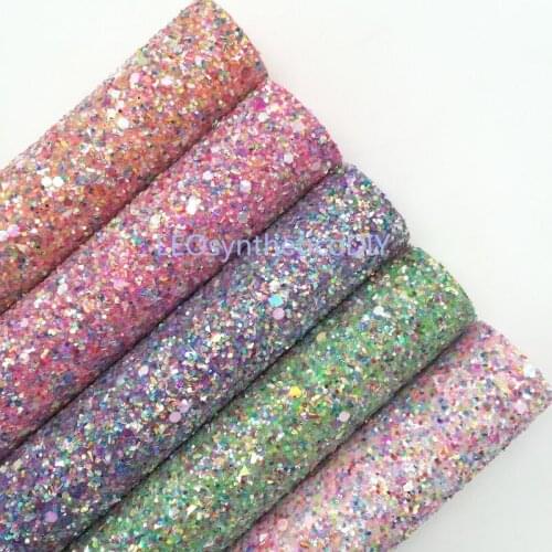1PC 21X29CM Glitter Fabirc, Chunky Glitter Leather, Glitter Leather Sheets For Making Bows LEOsyntheticoDIY GM3134A