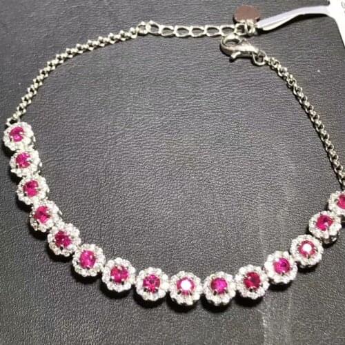 A natural Ruby bracelet, luxury model, 925 sterling silver wedding, engagement, marriage proposal, beautiful jewelry for a girlf