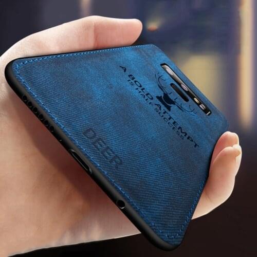 Deer Anti-Sweat Phone Case For Samsung S8 S9 S10 S20 Plus Note 8 9 10 Plus 20 Ultra Retro Fabric Cloth Texture Cover Soft edge