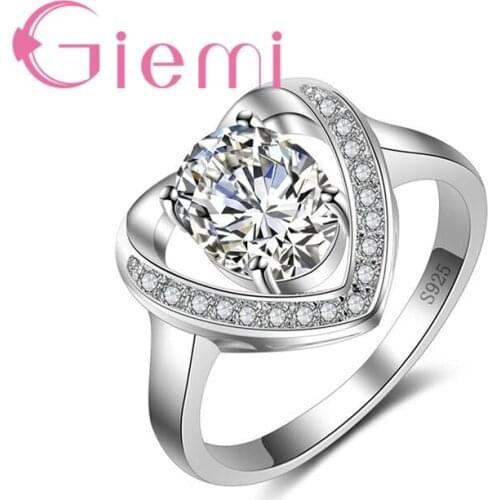 Geometry Shiny Hot Crystal Stone Ring For Female Wedding Ceremony Party Accessoriesand Cubic Zirconia