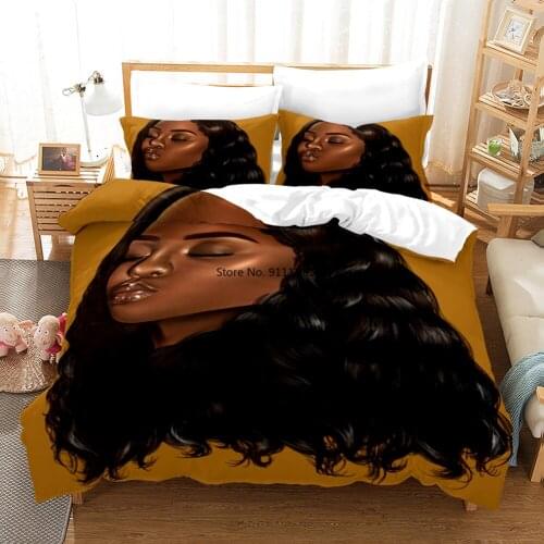 3D African Sexy Wild Girl Digital Print Bedding Set Stylish Down Cover Pillowcase Adult Bedroom Decor Home Textile