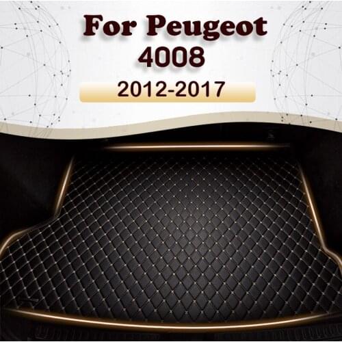 Car trunk mat for Peugeot 4008 2012 2013 2014 2015 2016 2017 Cargo Liner Carpet Interior Parts Accessories Cover