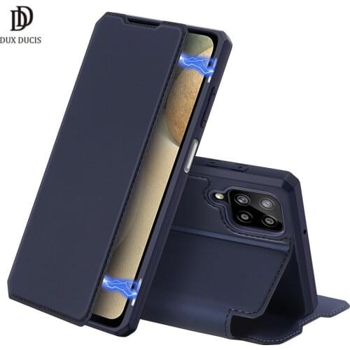 For Samsung Galaxy A12 DUX DUCIS Skin X Series Leather Wallet Case Flip Case Magnetic Closure Super Fashion Top PU+TPU