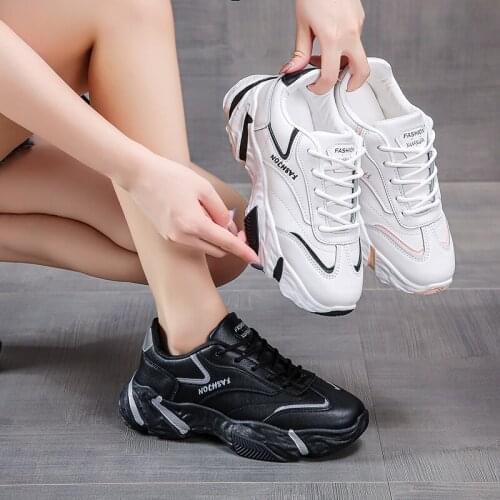 Women Platform Chunky Sneakers 6cm high lace-up Casual Vulcanize Shoes luxury Designer Old Dad female fashion Casual Shoes 35-40