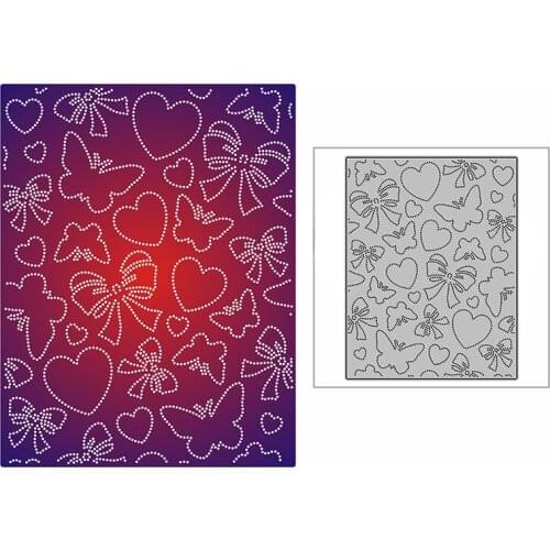 New Butterfly Heart Bow Background Plate 2021 Metal Cutting Dies for DIY Scrapbooking and Card Making Embossing Craft No Stamps