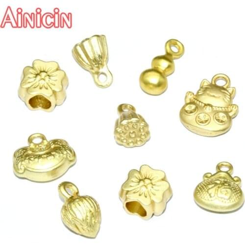 New Arrival Matt Surface Gold Plating Seedpod of the lotus Flower Bud Charms Beads For Fashion Bracelets Making Findings 50pcs