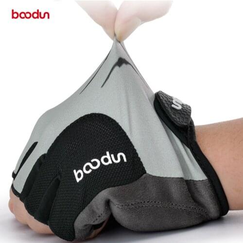 BOODUN Summer Half Finger Cycling Gloves Men Womne Gym Fitness Non-slip Breathable Mesh Lycra Camping Ridding Fingerless Gloves