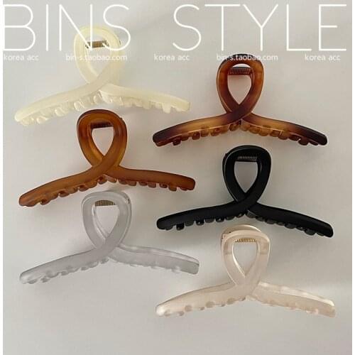 Suitable for a lot of hair! 1Korea Extra Large Hair Grab Acrylic Frosted Cross-Plate Hair Grab Clip Shark Clip
