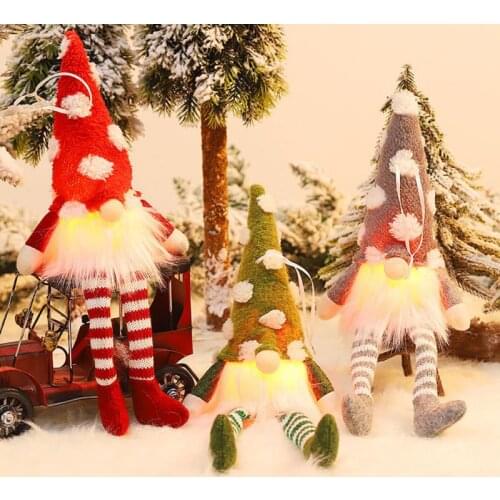 Illuminated Forester Faceless Doll Pendant Christmas Tree Home Party Holiday Decorations Christmas Ornaments