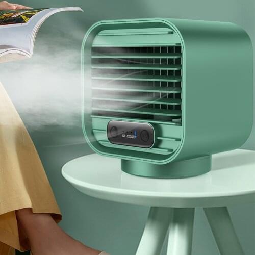 2-in-1 Portable Air Cooler Fan Rechargeable Mini Air Conditioner Desktop Air Cooling Fan Humidifier Purifier For Office Bedroom