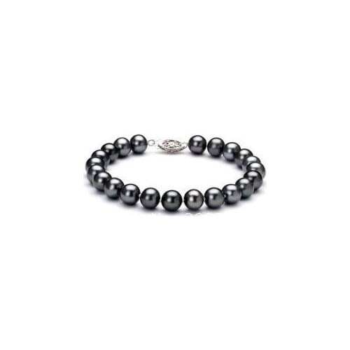 Selling Picture Wholesale charming 7-8mm freshwater Black pearl bracelet design jewelry 7.5"