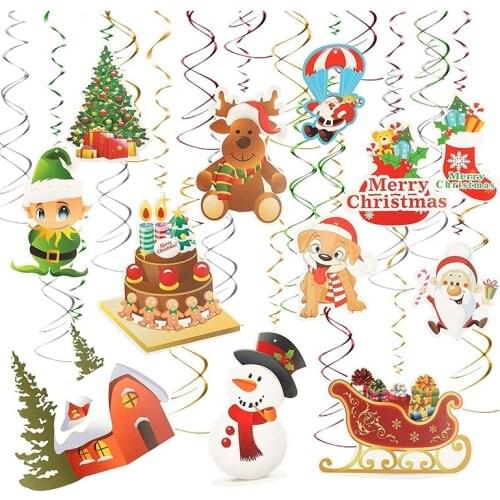 Christmas Ornaments Home Ceiling Swirl Decoration Christmas Party Supplies Spiral Streamer Embellish The Christmas Tree