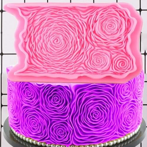 Rose Cake Border Silicone Mold Wedding Cookie Baking Fondant Mould Cake Decorating Tools DIY Candy Resin Clay Chocolate Molds