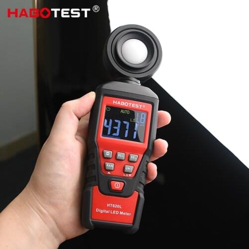 The intelligent digital LCD illuminance meter can be rotated 180 degrees to detect the HT620L handheld digital brightness tester