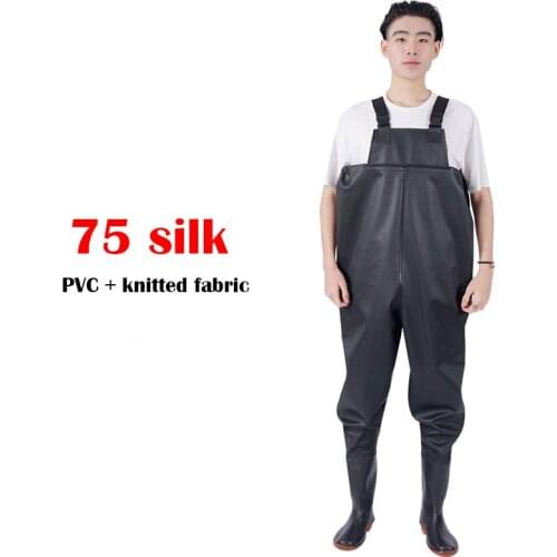 75 silk Thick material Outdoor Winter fishing Waterproof pants fishing boots fishing suit Wading rubber boots waders shoes pants