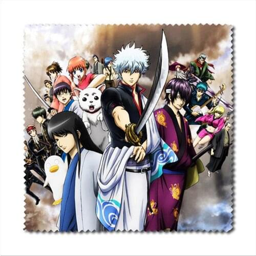 1pc Flannel Glasses Cloth Printed with Gintoki/Toushirou/Kotarou/Sadaharu/Shinsuke of Anime Gintama for Eyewear Accessories