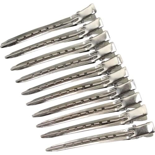 10Pcs Hair Care Clips Stainless Steel Hairdressing Sectioning Clips Clamps For Hairdressing Barber Hair Cut Use Styling Tools