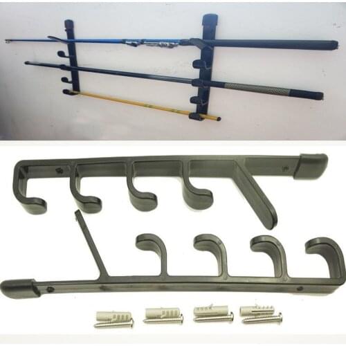 2pcs/lot FISHING ROD RACK ROD HANGER ROD WALL MOUNTED HOLDER for 5 RODS