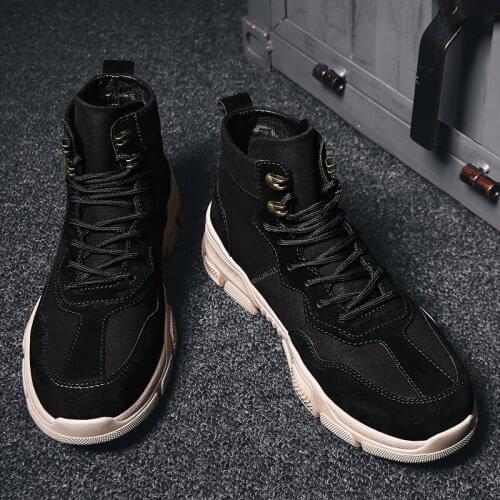 2020 new autumn and winter mens boots suede leather western ankle boots mens waterproof winter work boots casual shoes sneaker