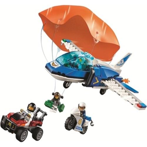 242pcs 11208 City Series Police Air Police Parachute Hunting 60208 Boy Toy Gifts