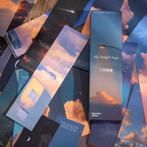 30 Sheets Ins Warm Wind Paper Bookmark Material Escolar Stationery Bookmarks Book Holder Message Card School Supplies Papelaria