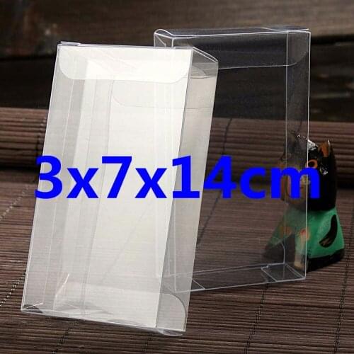 30pcs/lot 3*7*14cm Clear PVC Candy Gift Boxes for Wedding Decorations Supplies Promotional Activity Products Display Storage