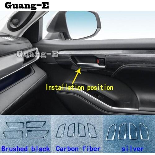For Toyota Highlander 2020 2021 2022 Car Styling Cover Inside Stick Trim Stainless Steel Door Inner Handle Bowl Frame Lamp 4pcs