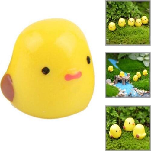 5/10pcs Mini Chicken Statue Garden Decor Ornament Yellow Chicken Micro Potted Landscape Bonsai Ornaments Figurine Decor Supplies
