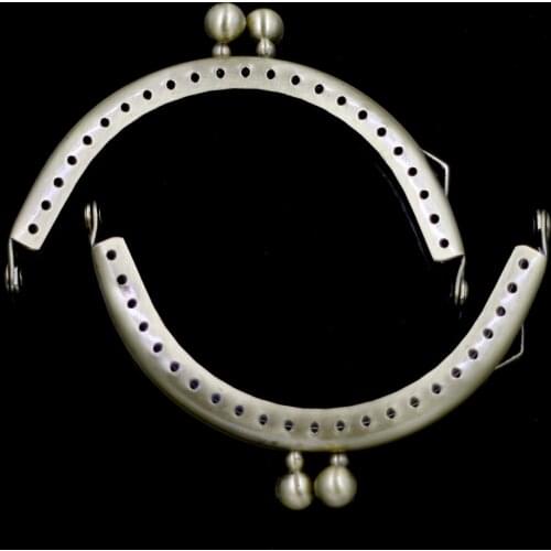 8.5cm Arch Metal Purse Frame Kiss Clasp Lock Clutch Buckles DIY Handbag Handle Sewing Holes Double Ball Head Luggage Hardware