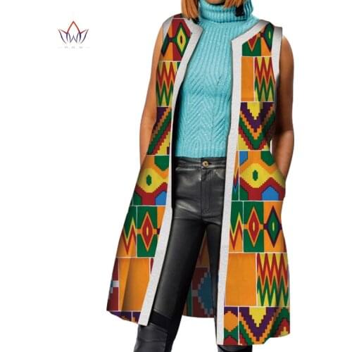 African Clothes Bazin Riche African Dresses for Women Dashiki Long Vest Coat Jacket Traditional Women African Clothing WY4207