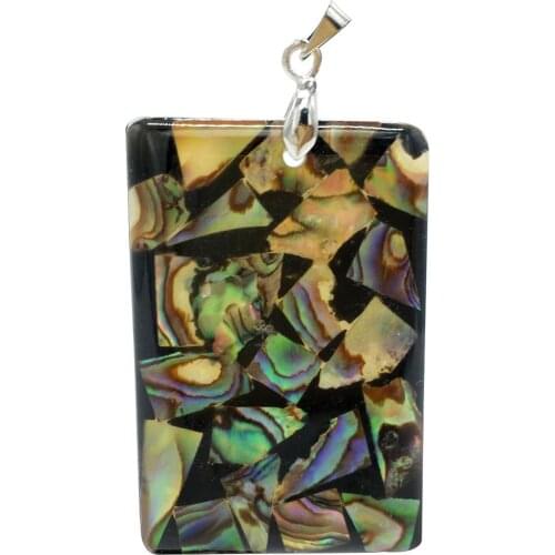 Free Shipping Women Fashion Jewelry Beautiful New Zealand Abalone Shell Oblong Pendant Bead 1pcs C8556