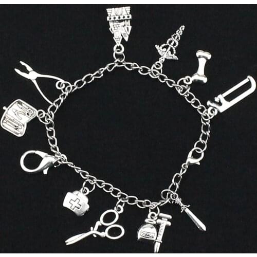 Greys Anatomy Inspired Charm Bracelet Silver Color Tone Gift For Man Women Gift Accessories