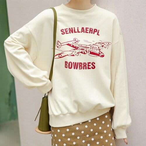 Comelsexy Letter Embroidery Women Sweatshirt Loose Harajuku Oversize Sweatshirt Pullovers Spring Autumn Hoody 2021 New