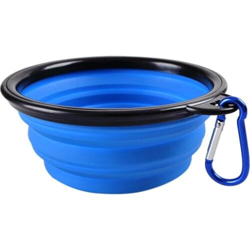 Colored collapsible feeder bowl for dog puppies pet cat water drinking bowl food container silicone eating dishes portabletravel
