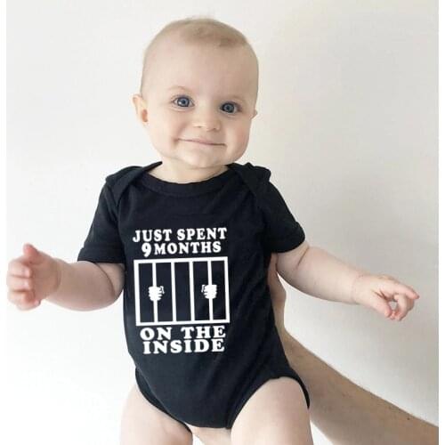 Cute Newborn Gift Infant Toddler Girl Boy Short Sleeve Letter Print Romper Jumpsuit Outfits Clothes Kids Baby Cute Wear