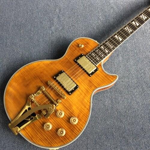 Electric guitar, Rosewood fingerboard, Blue flame maple top & back, tremolo system electric guitar, Free shipping