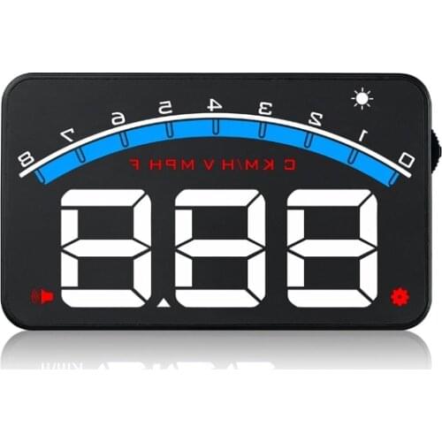HUD OBD2 Speedometer RPM Temperature Voltage Head Up Display Automobile Digital With Buzz Alarm Driving Fatigue Projector M6